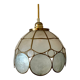 Vintage lampshade suspension in mother-of-pearl and brass