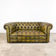 Old vintage leather chesterfield sofa