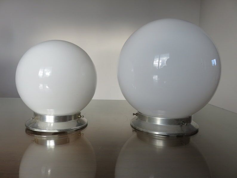 Ceiling lamp ball opaline white art deco years 30 40