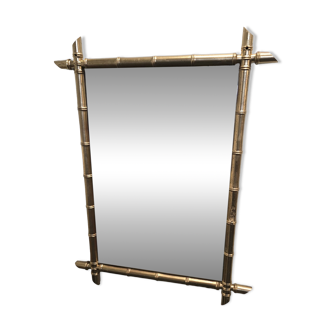 Old bamboo wood mirror