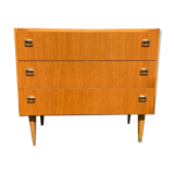Chest of drawers 3 drawers vintage wood veneer