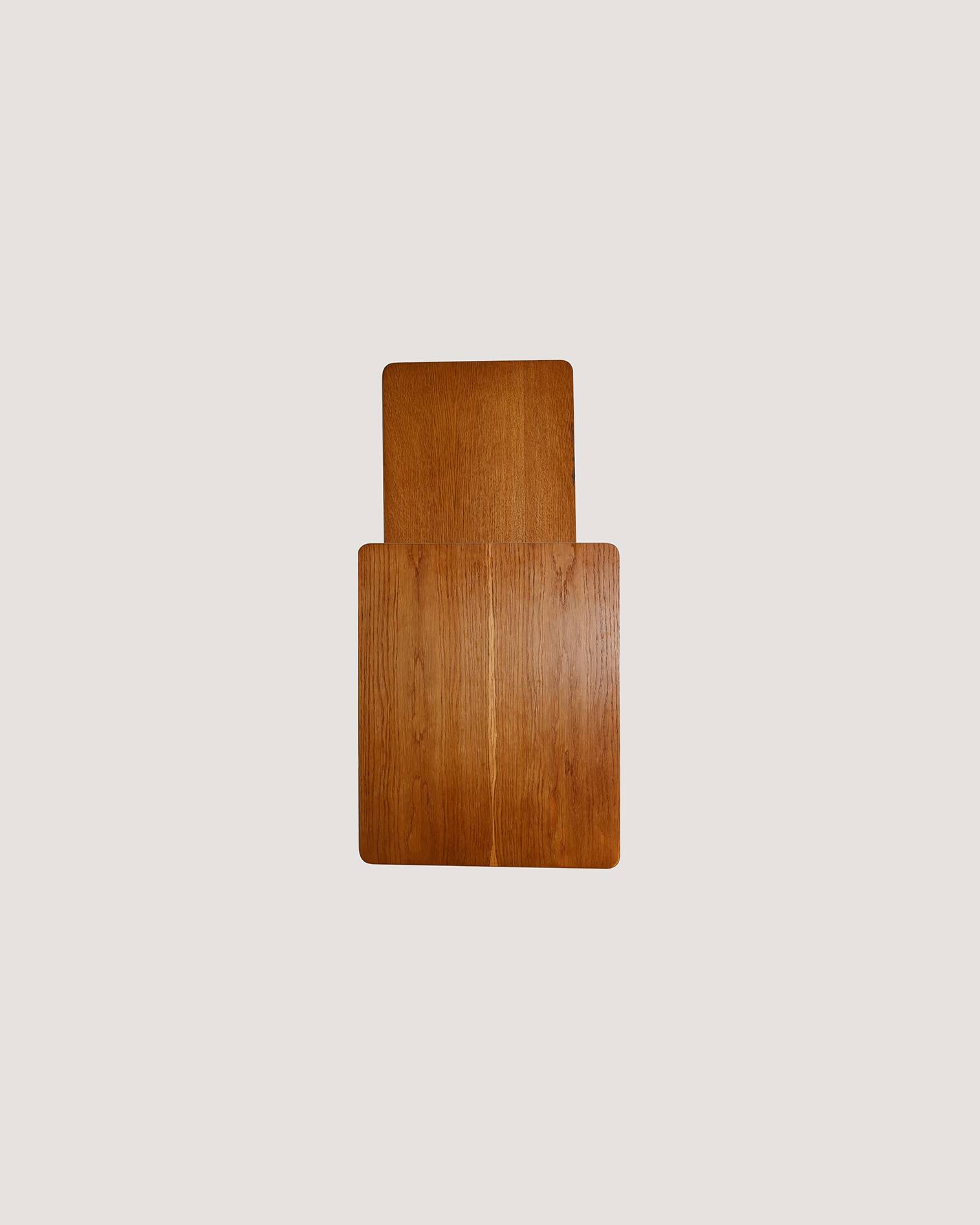 Table d'appoint scandinave vintage avec étagère escamotable