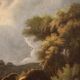 Painting wooded landscape with St. John the Baptist from 18th century