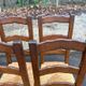 4 dining chairs made of solid wood with straw seats, farmhouse style, medium oak, 20th century, 110cm.