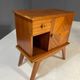 Pair of vintage mid-century modern wooden bedside tables / nightstands