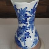 Vintage vase flower blue white h.15.5cm