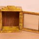 Old art deco wall showcase in original yellow teak