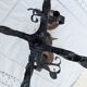 Brutalist Antique Wrought Iron Chandelier Floral Naturalist Candle Holder