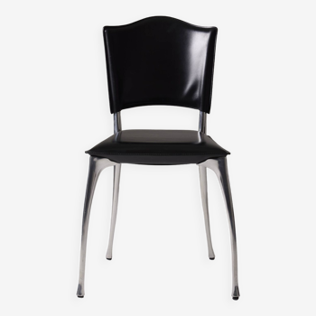 Protis black leather chair