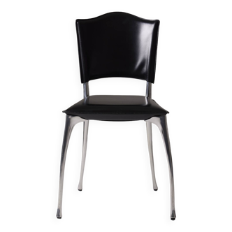 Protis black leather chair