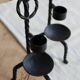 Vintage black metal candle holders – Twisted wrought iron