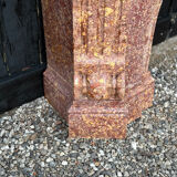 Impressive Napoleon III fireplace in violet brocatelle marble from Spain, circa 1880.