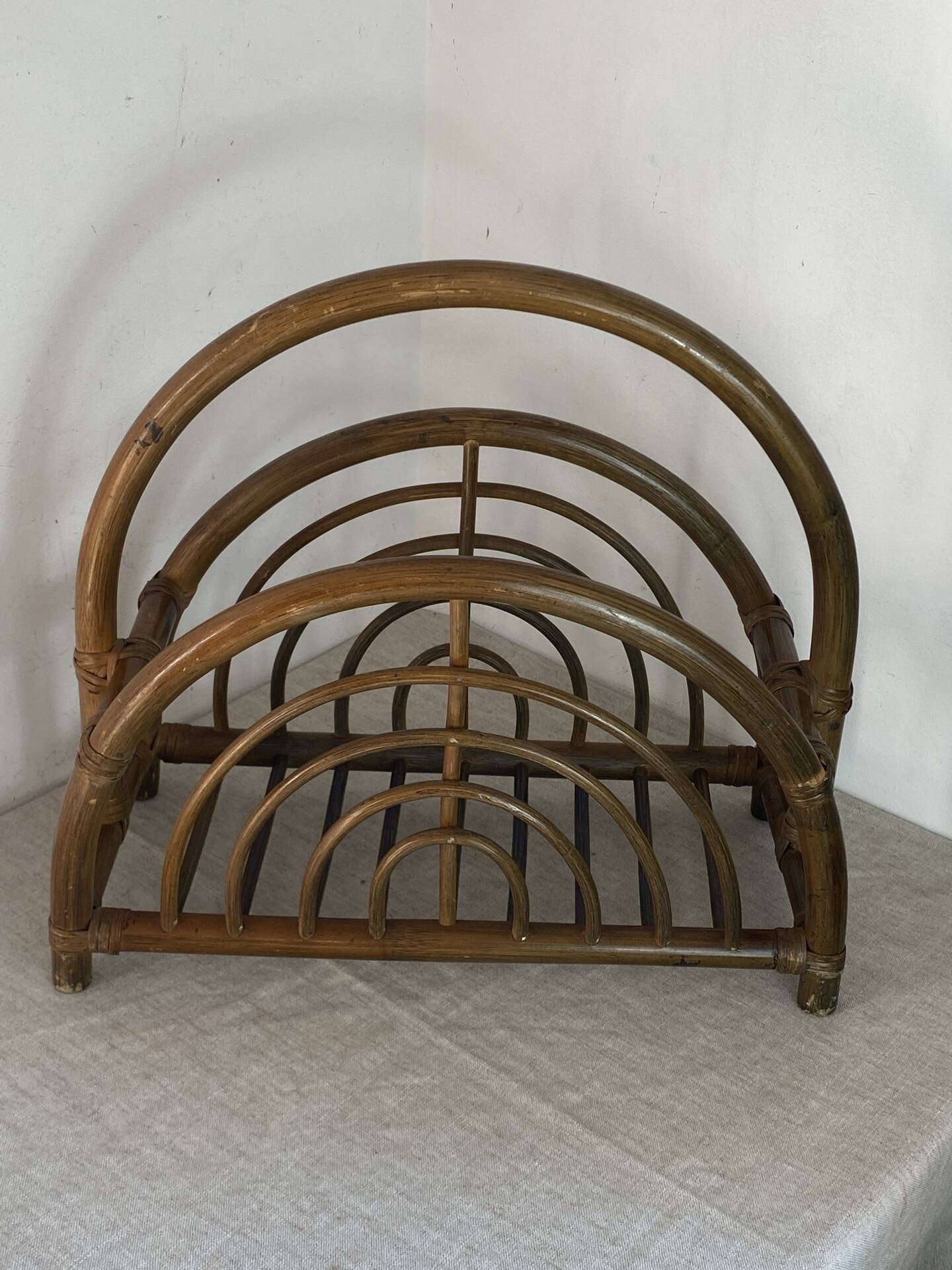 Bamboo and rattan magazine rack