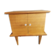 50s 2-door oak bedside