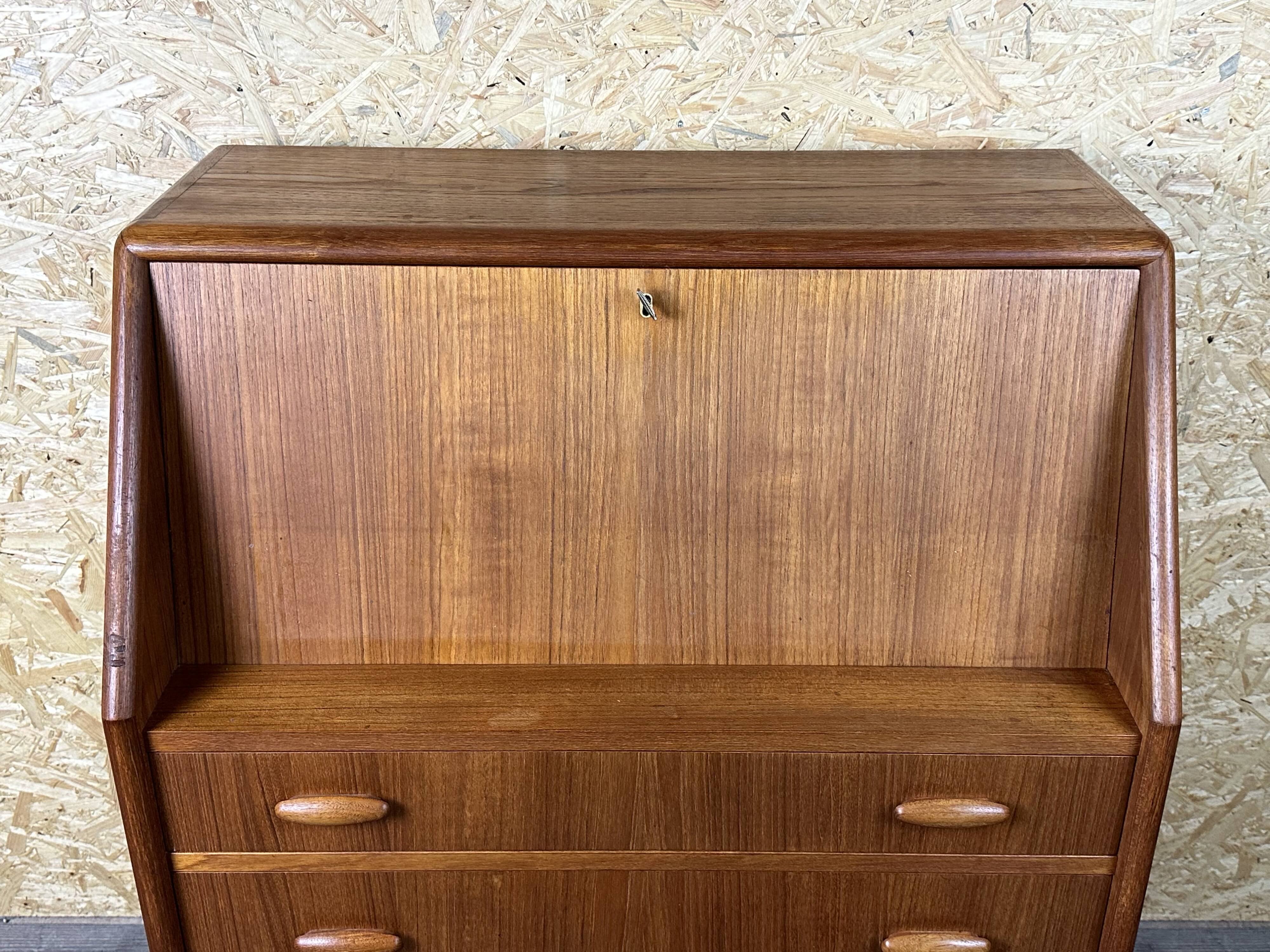 60s 70s teak secretary chest of drawers Danish Modern by Dyrlund Denmark