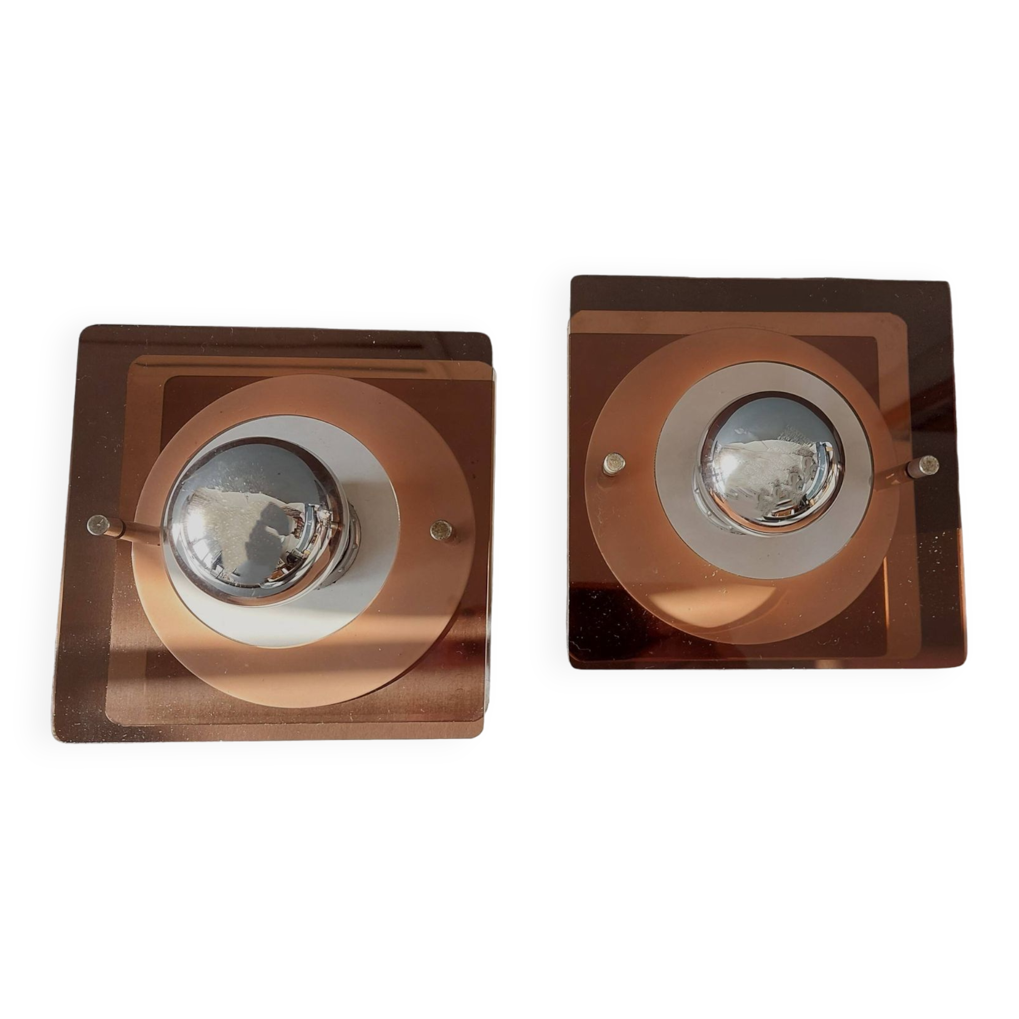 Pair of "Disco" wall lights Jocelyne Trocmé for Oxar 1970, Vintage.