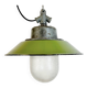 Green Enamel and Cast Iron Industrial Pendant Light, 1960s