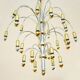 Post-modernist 24-light chandelier in chrome and gold metal, Germany 1970s