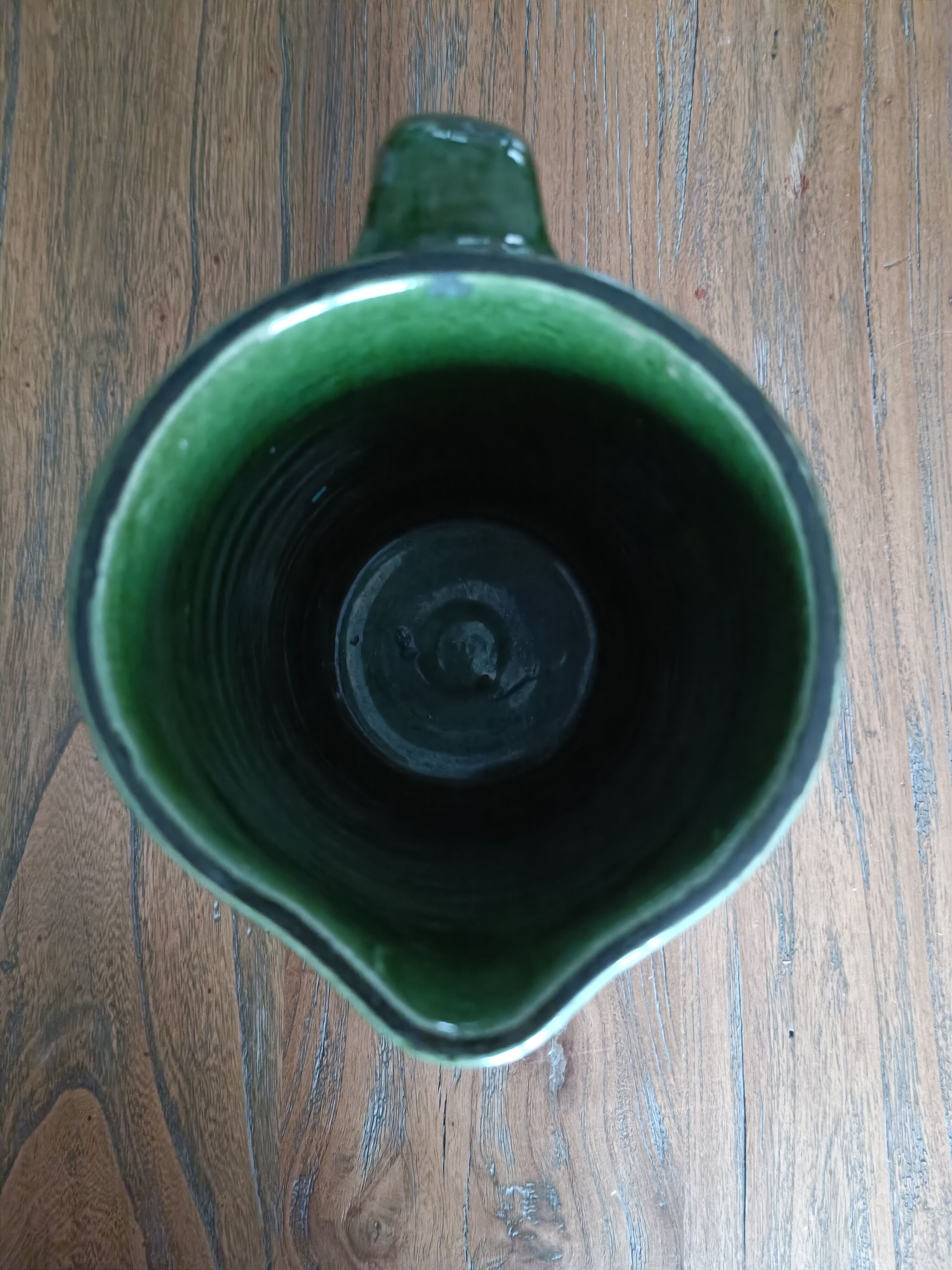 Glazed terracotta pitcher
