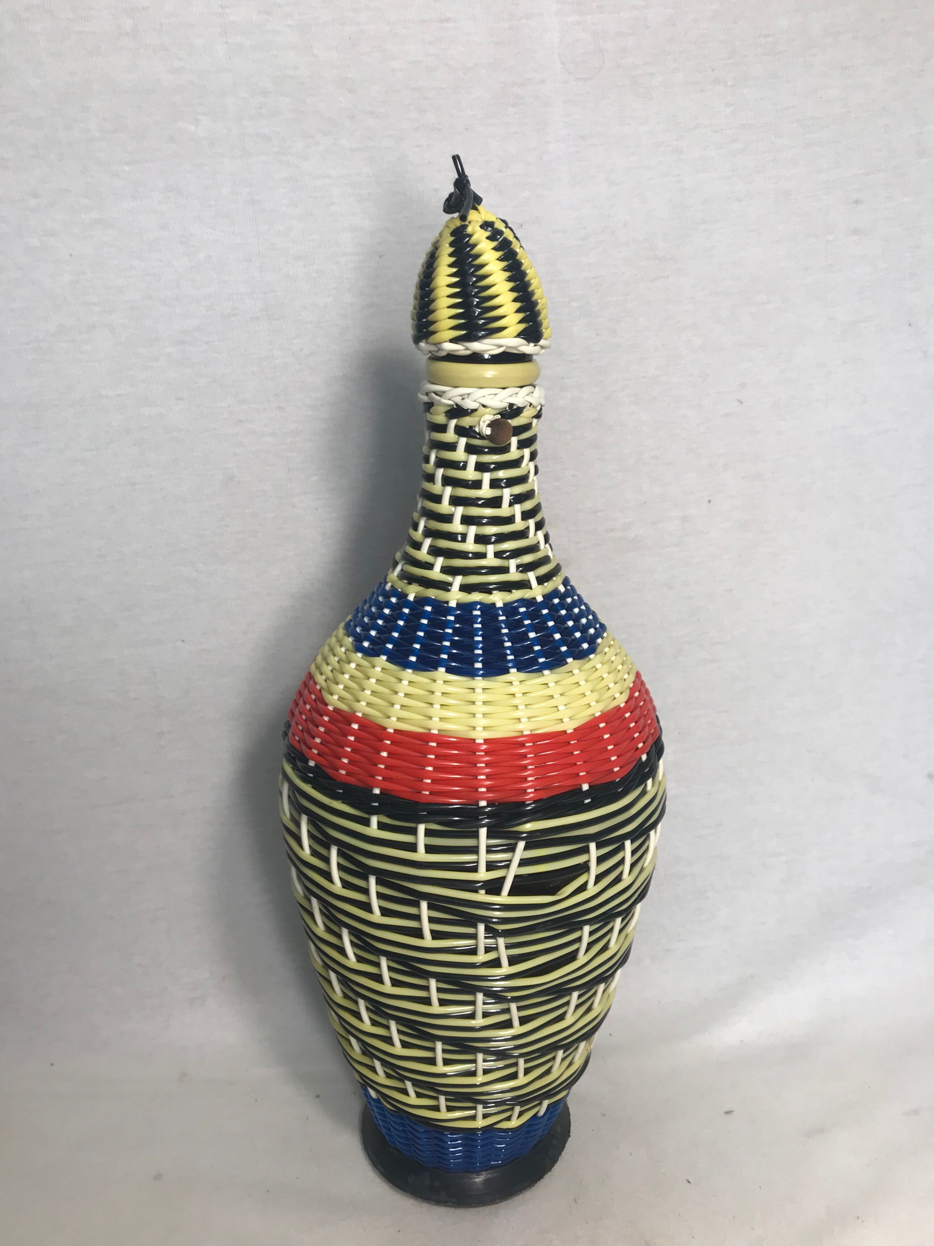Old bottle glass + colors + cap vintage
