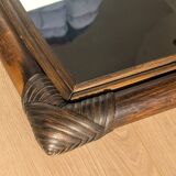 Mirror - Vintage 49x43 cm - Bamboo, Rattan - Patinated wood 1970