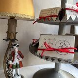 Antique porcelain marquis figurine lamp, 1940