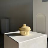 Glazed light yellow ceramic terrine