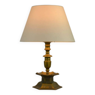 Solid Brass Table Lamp by Oscar Antonssons for Ystad-Metall, Sweden, 1940s