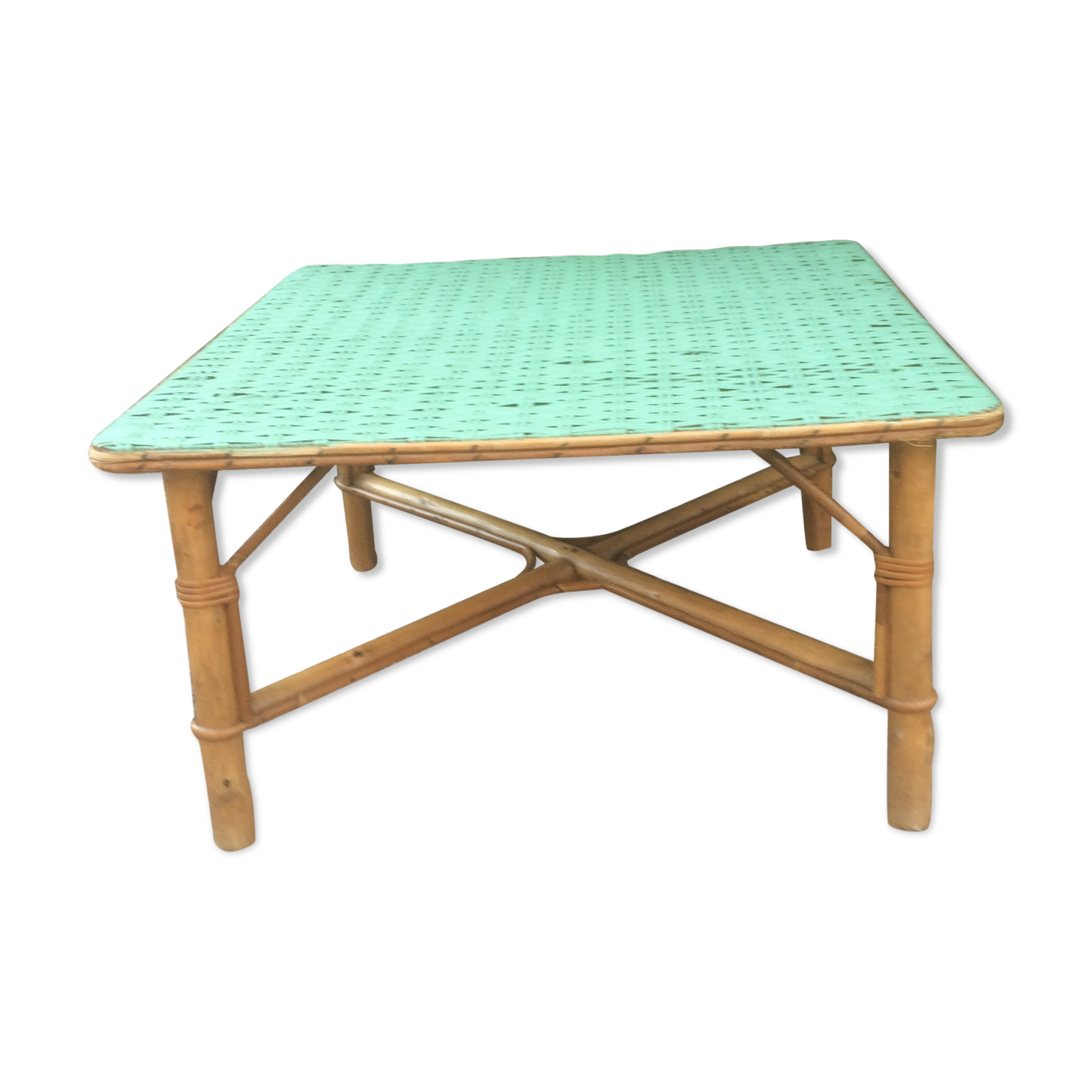 Table basse rotin et bambou