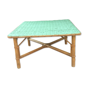 Table basse rotin et