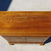 Walnut and walnut burl commode in Louis Philippe style.