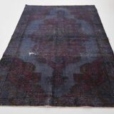 4x7 Burgundy & Blue Oriental Classic Turkish Vintage Rug, 136x230Cm