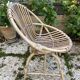 Set of 3 vintage rattan armchairs