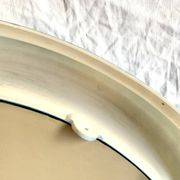 Vintage round wall mirror in blue painted plastic - diameter: 52 cm