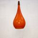 Orange teardrop glass pendant lamp made by Holmegaard - Denmark 1960