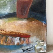 La table de rempotage, nature morte, huile sur toile