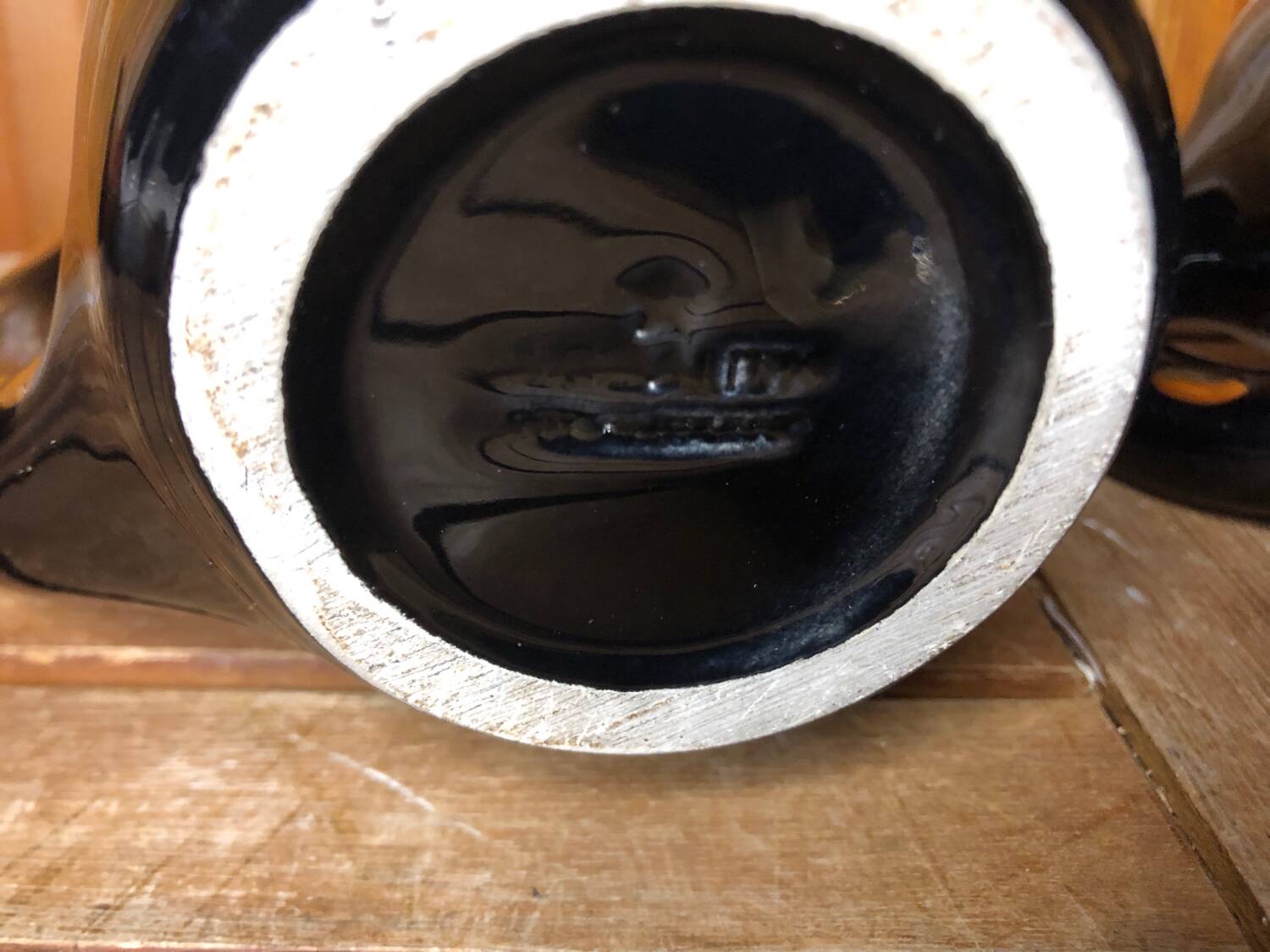 Old magdalith breakfast service black & blue ceramic vintage #a517