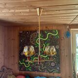 Chandelier, pendant light, vintage ceiling light, Space Age, Murano by "Carlo Nason"