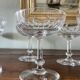 Set of 6 cut crystal champagne glasses with facets from Baccarat