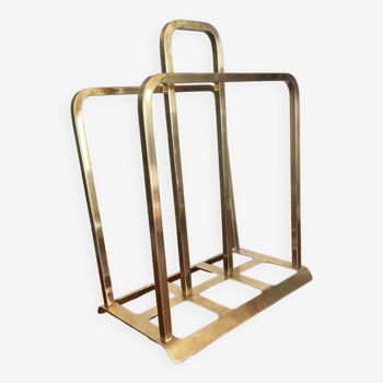 Modernist brass magazine rack circa 1940