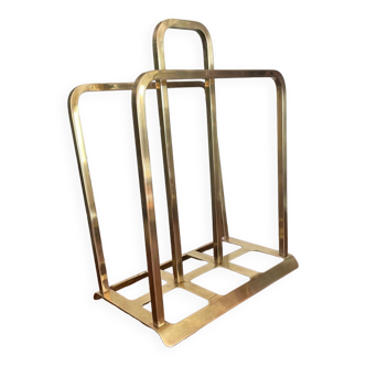 Modernist brass magazine rack circa 1940