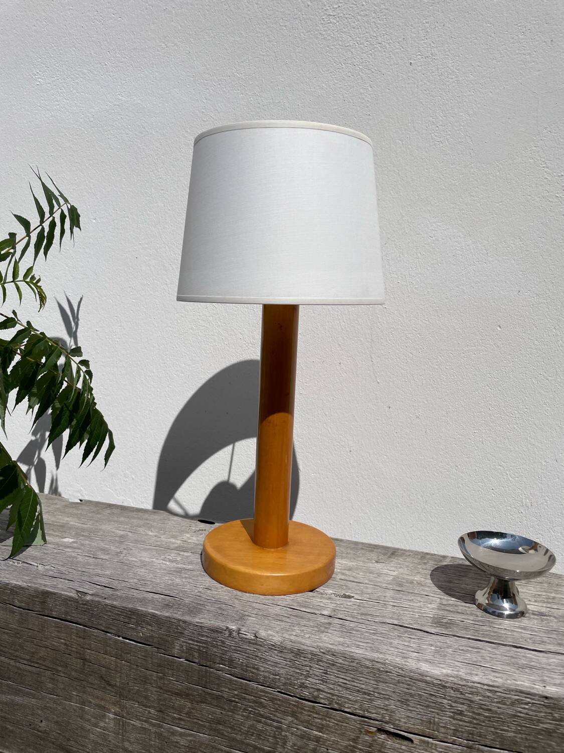Lampe en bois tourné 1980