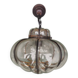 Glass and iron chandelier