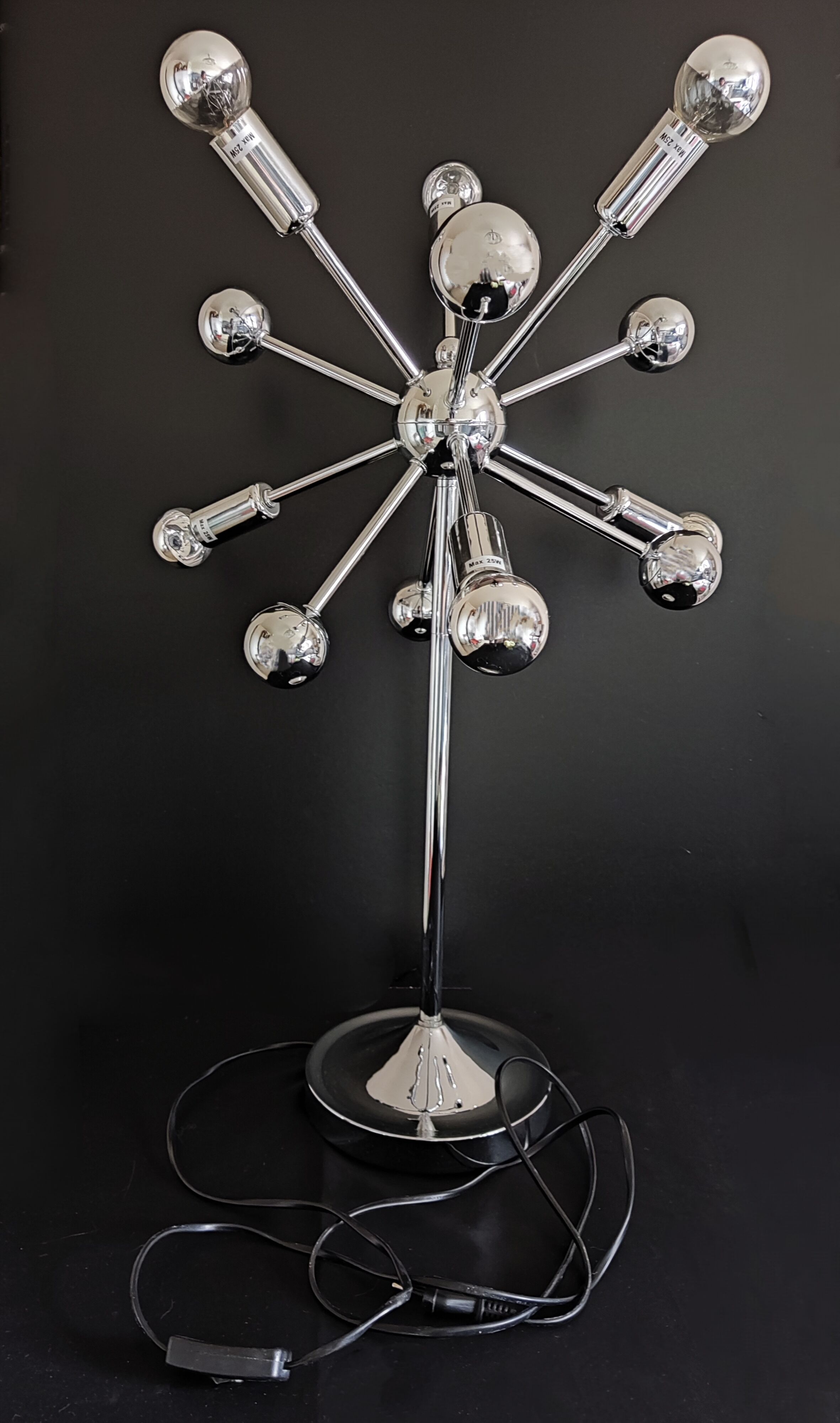 Lampe spoutnik chromée vintage