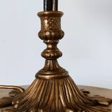 Art deco laiton lamp and murano glass