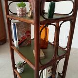 Vintage stand shelf in bamboo and rattan