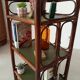 Vintage stand shelf in bamboo and rattan