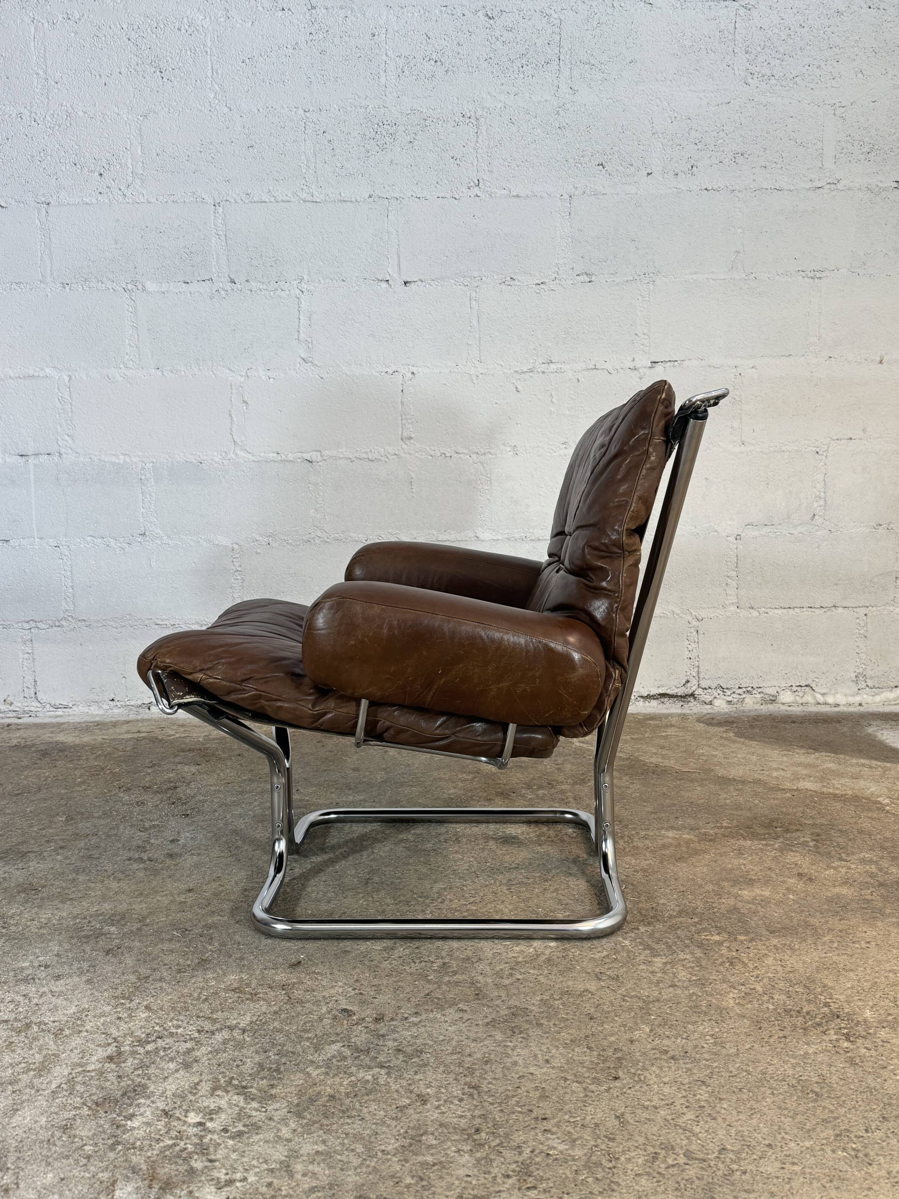 "Wing" leather armchair, Harald RELLING, 1980s