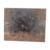 Old cast iron chimney plate