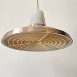 Mid-century Scandinavian pendant light in pink chrome metal, 1970s design